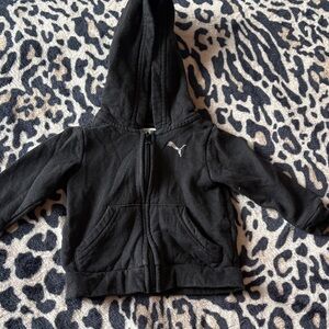 Puma Black Hooded Jacket with Logo